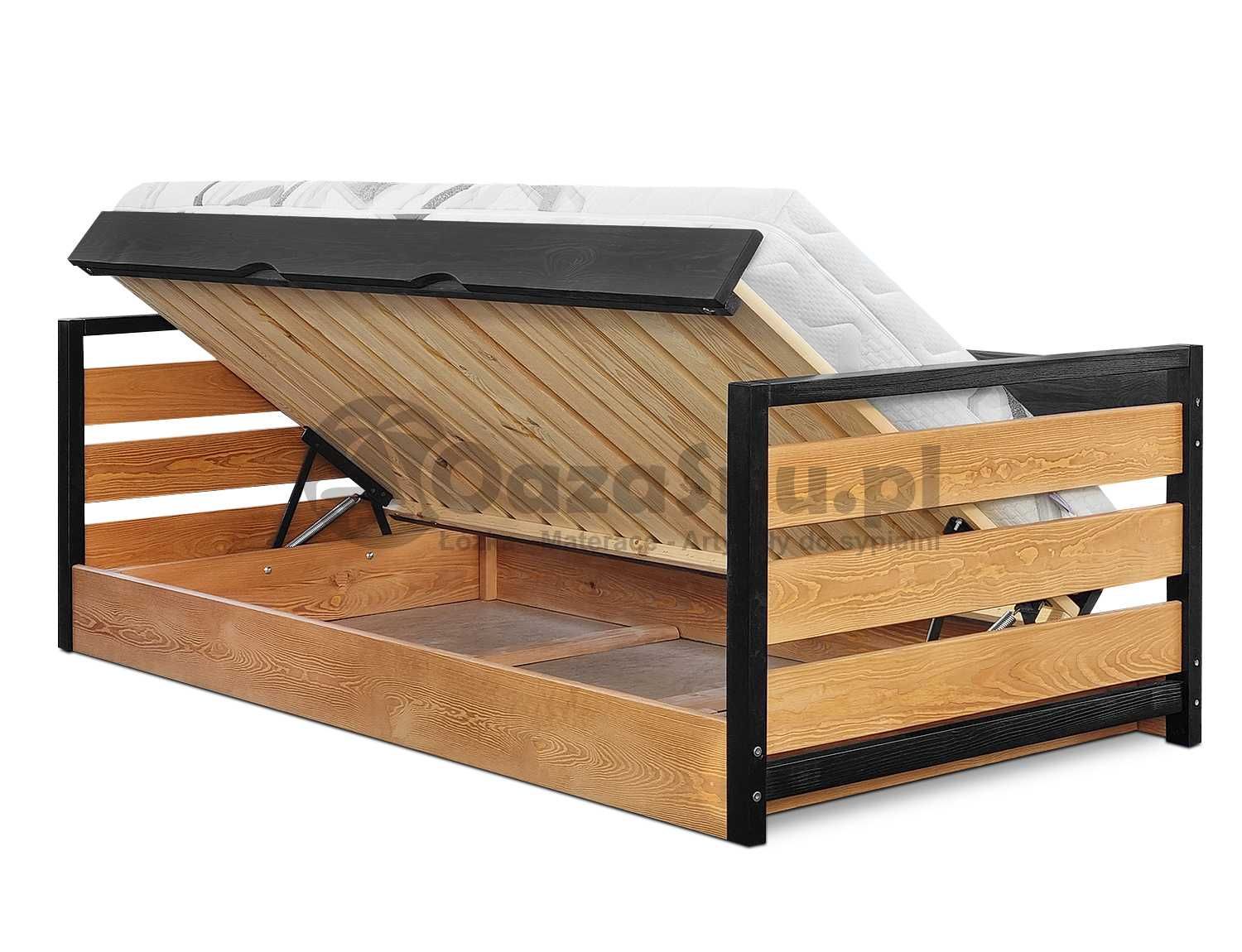 ISOLA 90x200 łóżko z pojemnikiem otwierane +150kg NA KAŻDY WYMIAR