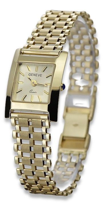Złoty zegarek damski z bransoletą 14k Geneve lw036ydg&lbw002y Poznań