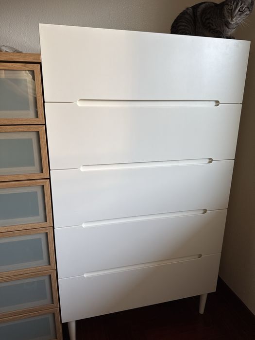 Cómoda Ikea Nordli - 5 gavetas, branca