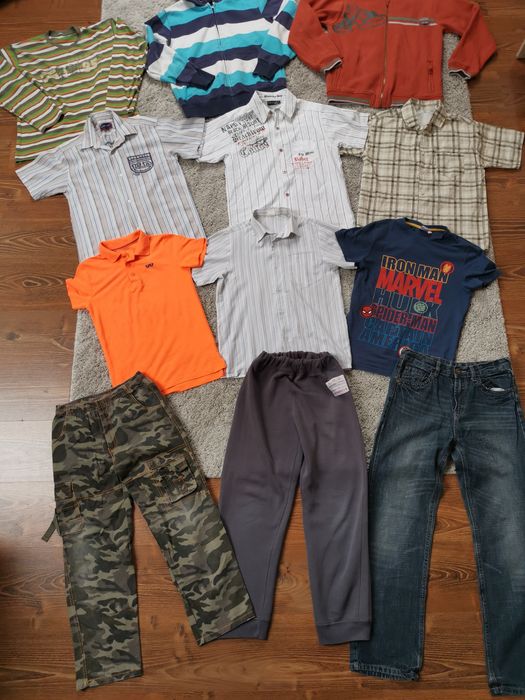PAKA ubrań dla chłopca 146 152 spodnie bluzy koszule
