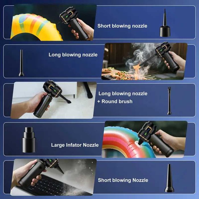 Пылесос аккумуляторный мини 4в1 18000Па БМ 3х скорости 10 насадок