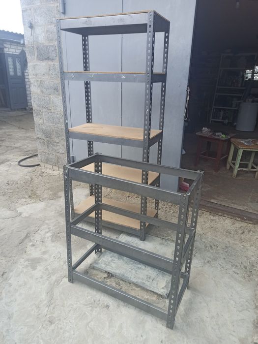 Стеллаж металлический разборной,молотковая покраска. Торговая сетчатая