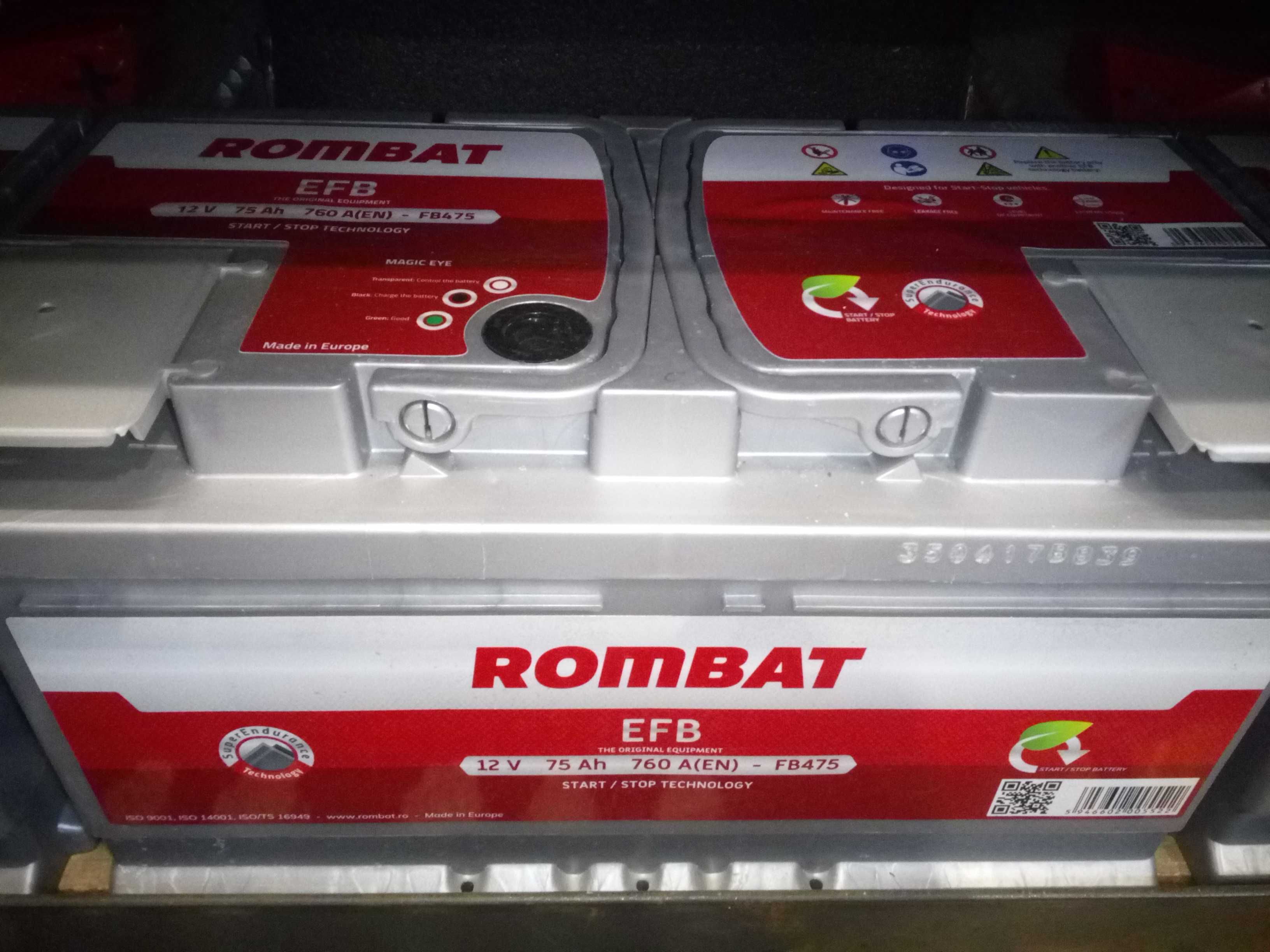 Akumulator 12V 75Ah/760A EFB start stop Rombat Kielce-dowóz gratis!!!