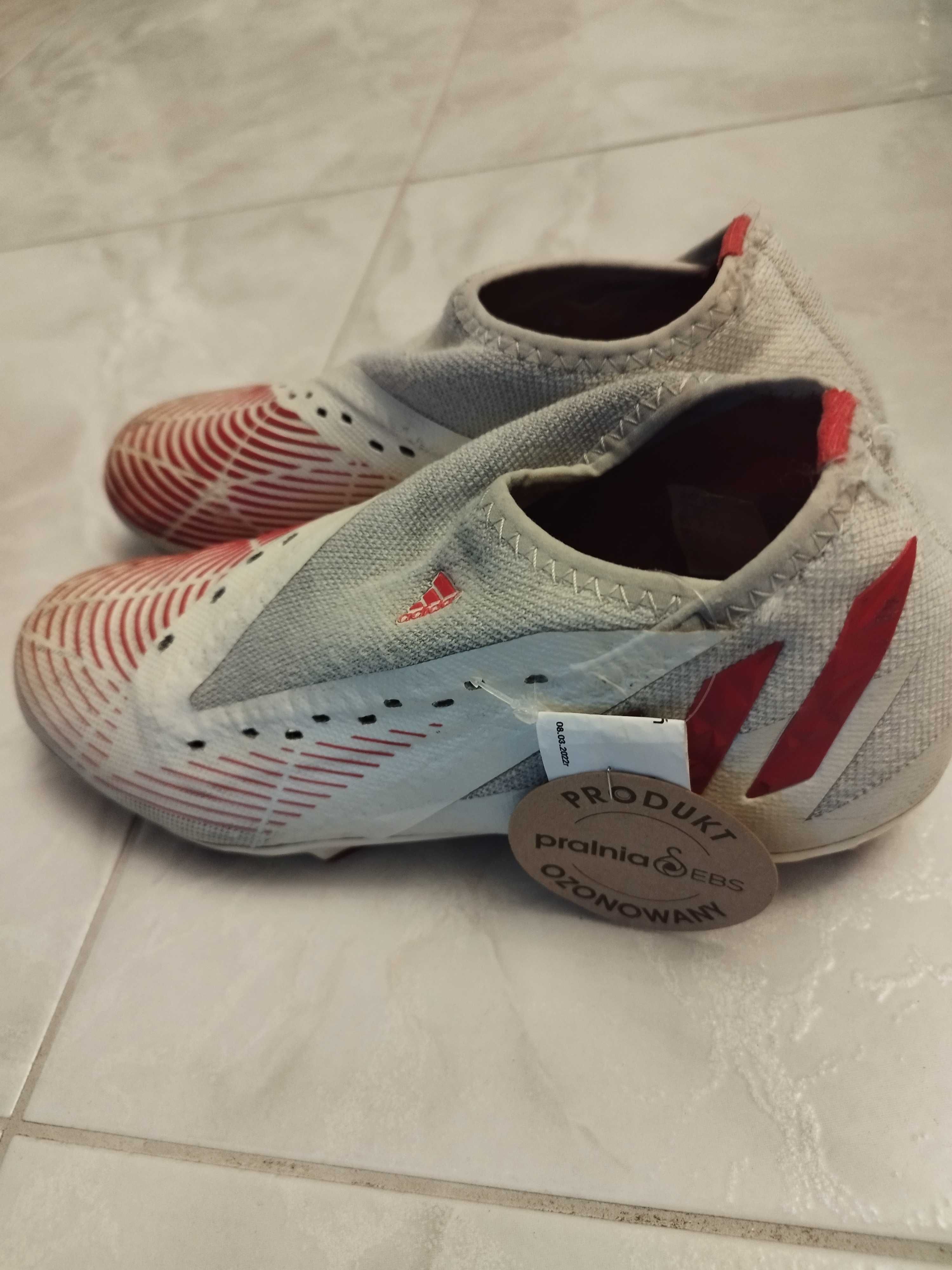 Buty dziecięce korki czerwono białe adidas predator EU 25