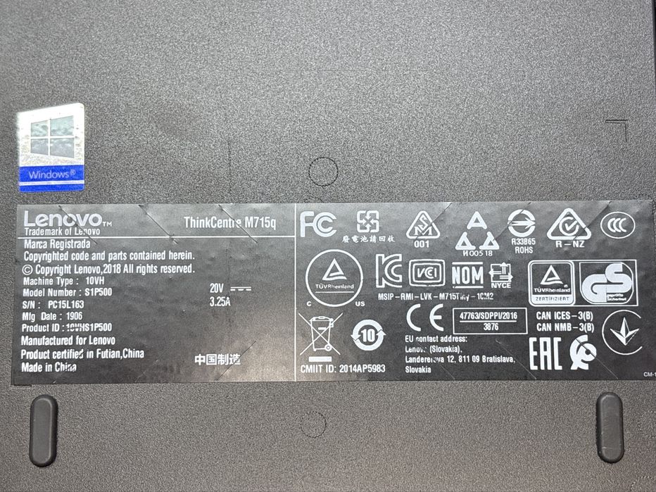 Mini Komputer ThinkCentre M715q / Amd Ryzen 3 Pro / 16 Gb Ram / 128GB