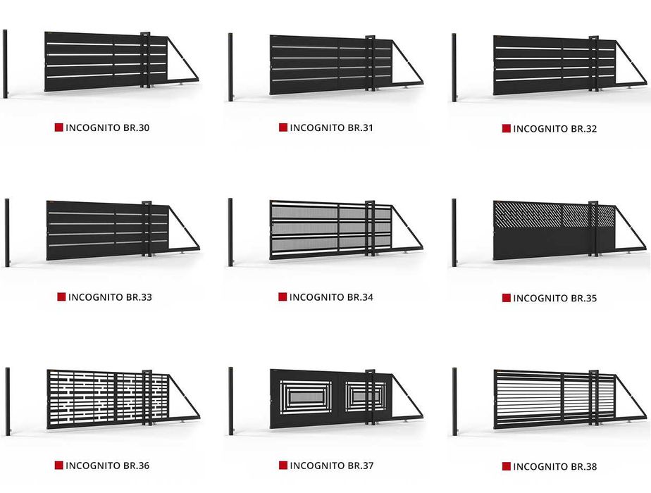 Nowoczesna Przesuwna Brama Wjazdowa Furtka NA WYMIAR INCOGNITO BR.10