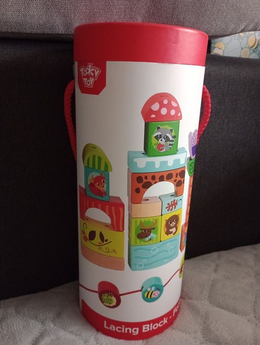 Drewniane klocki do nawlekania Tooky Toy