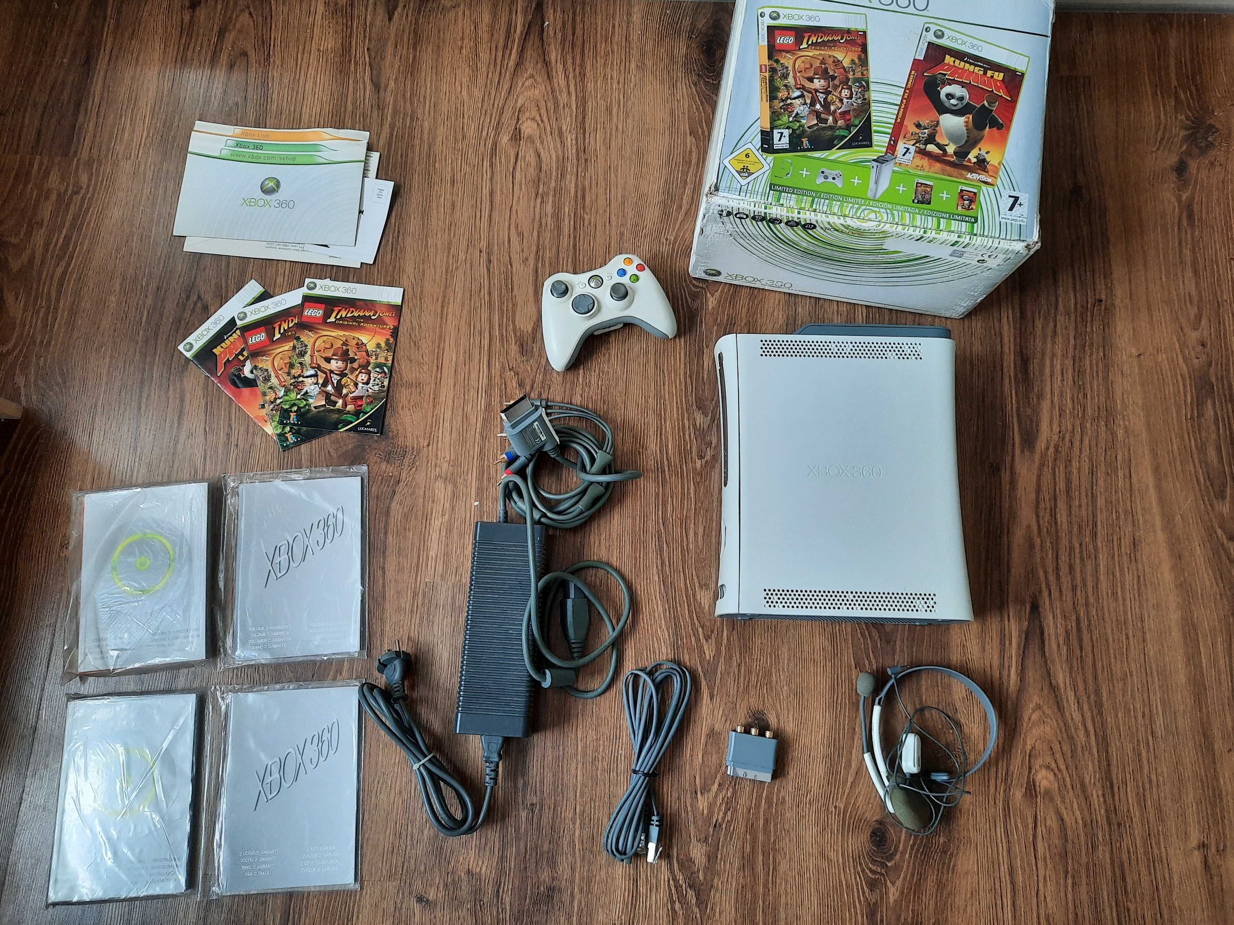 Konsola Xbox360 + karton + papiery + Pad + Gry XBOX 360