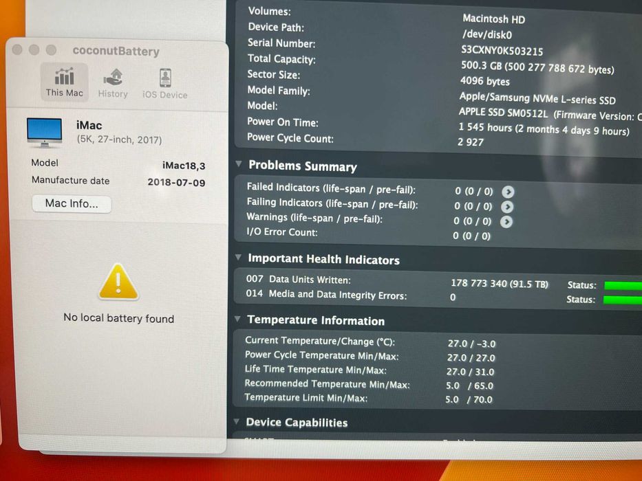 iMac Retina 5K 27" Intel i7 4,2 GHz  32 GB DDR4 - PRO 580 8GB Ram 2017