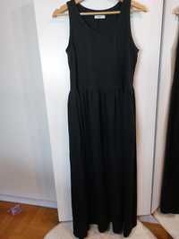 Czarna długa sukienka Reserved XL czarna sukienka maxi prosta długa 40