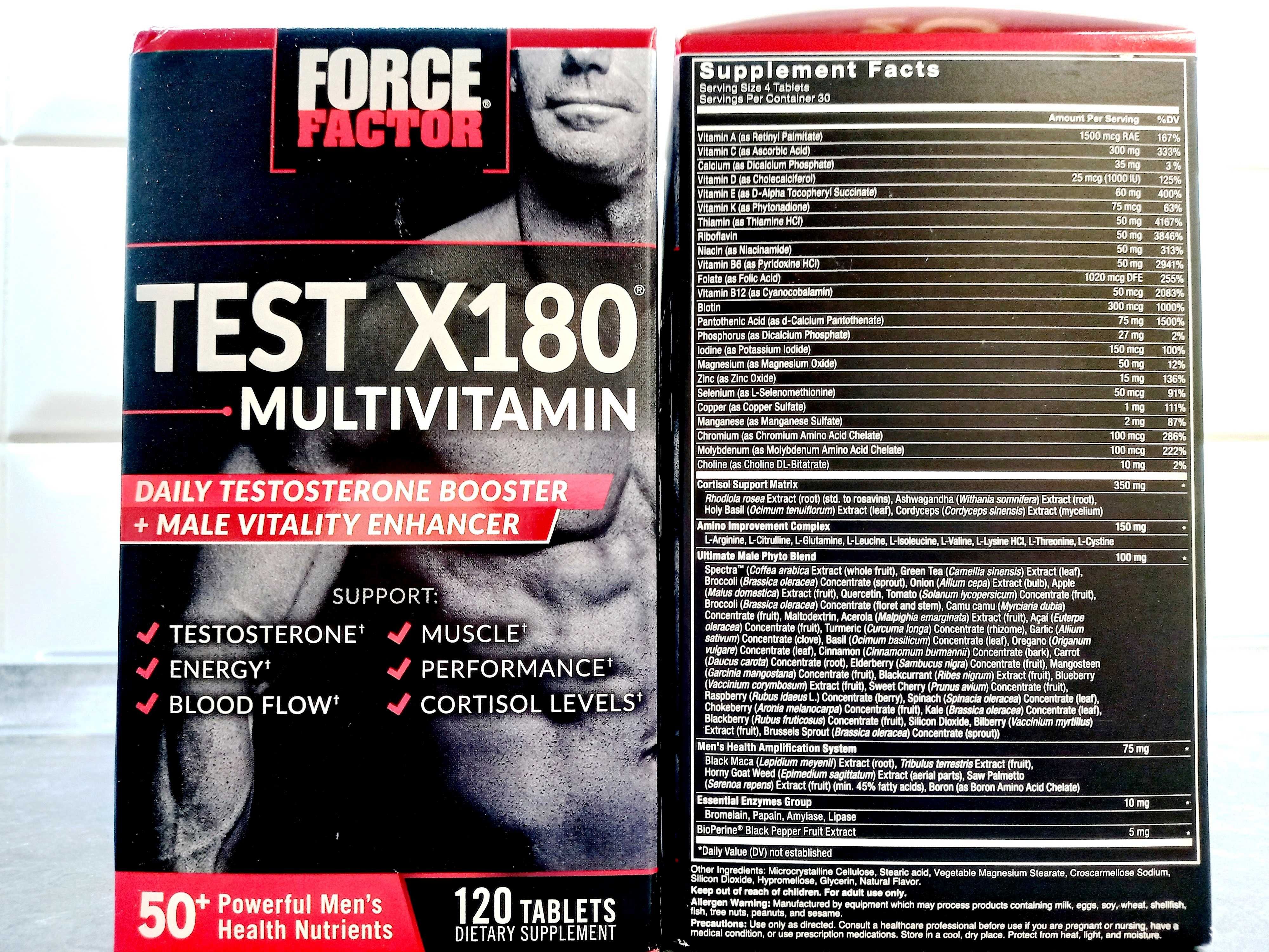 Force Factor, Test X180 Multivitamin (120 таб.), мужские витамины