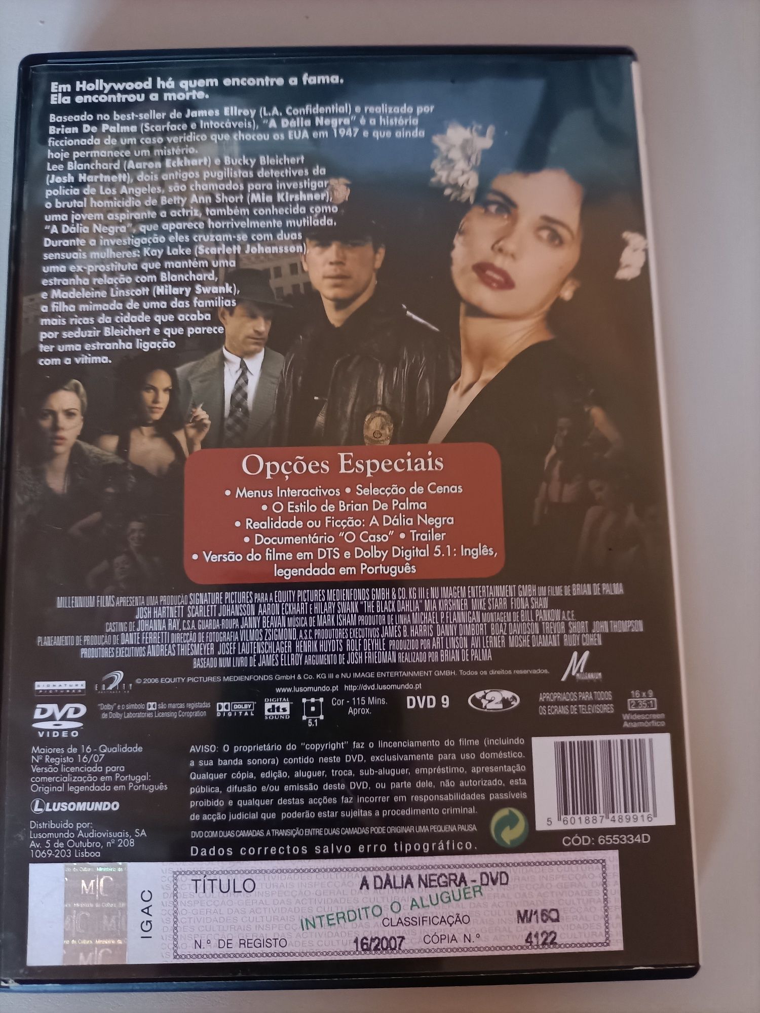 DVD original, "A Dália Negra"