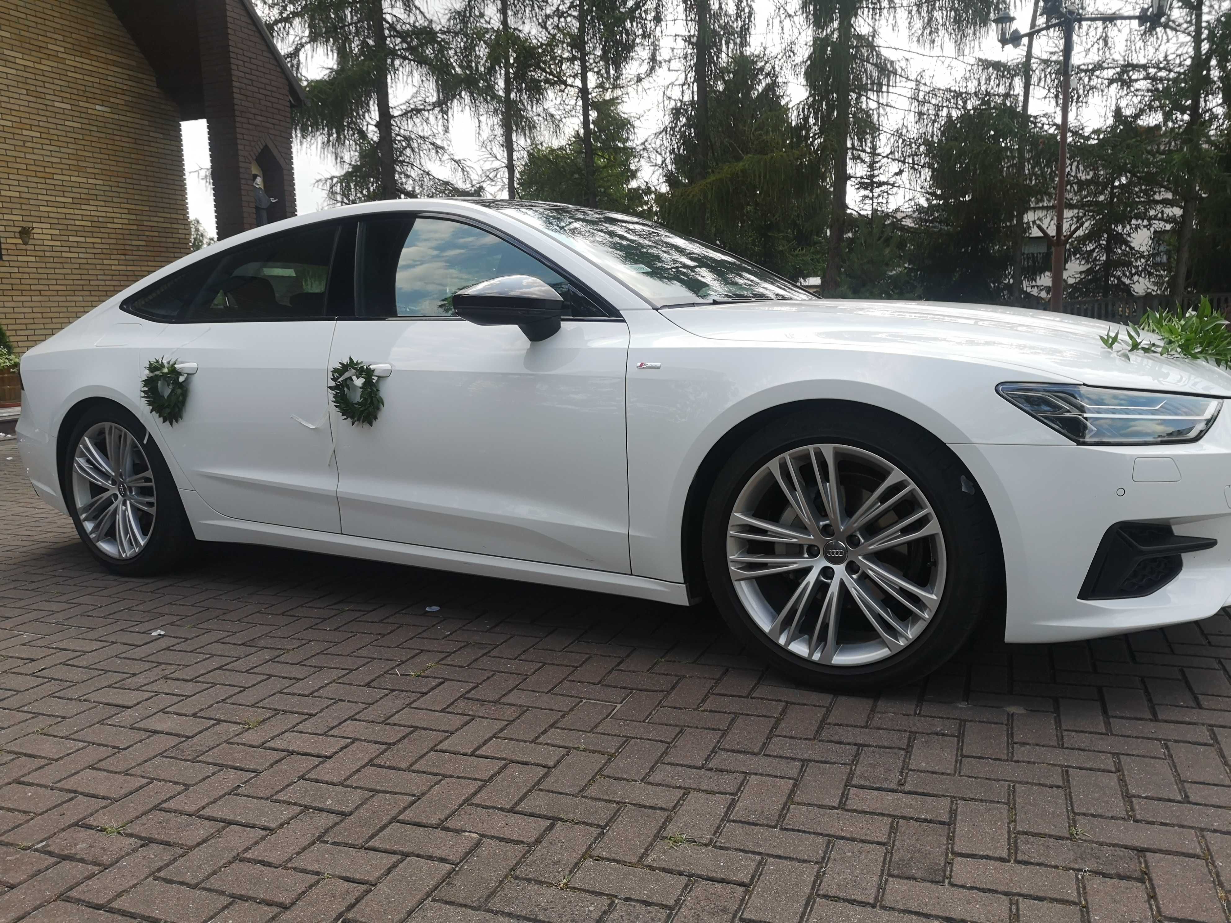 Samochód Auto do ślubu  Audi A7 białe oraz Mercedes E klasa, Arteon