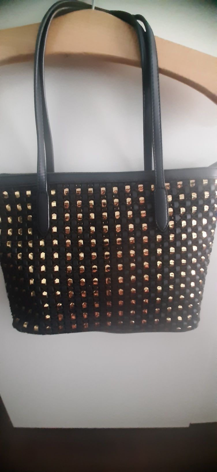 Shopper Love Moschino czarno-złoty