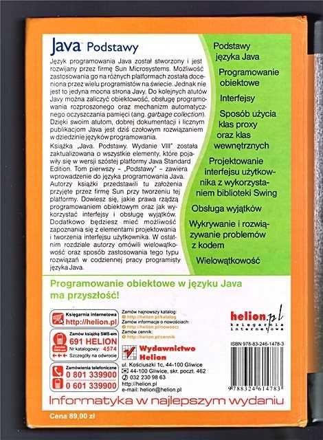 JAVA PODSTAWY Edycja polska VIII - C.S. Horstmann, G. Cornell w.Helion