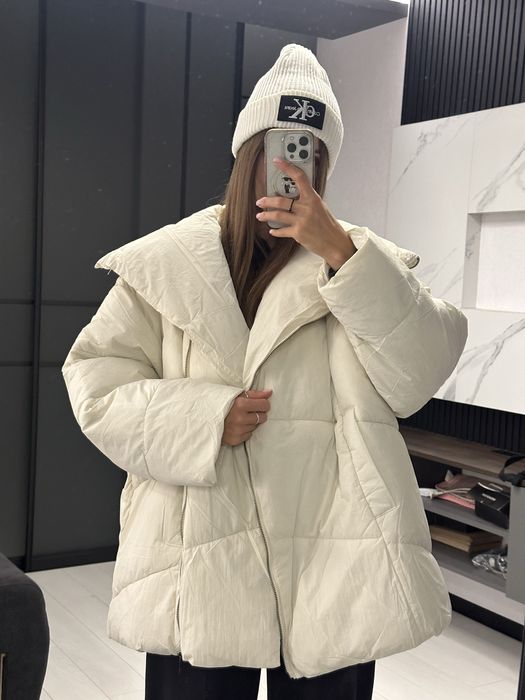 Жіноча біла куртка, зммова куртка, жіночий пуховик