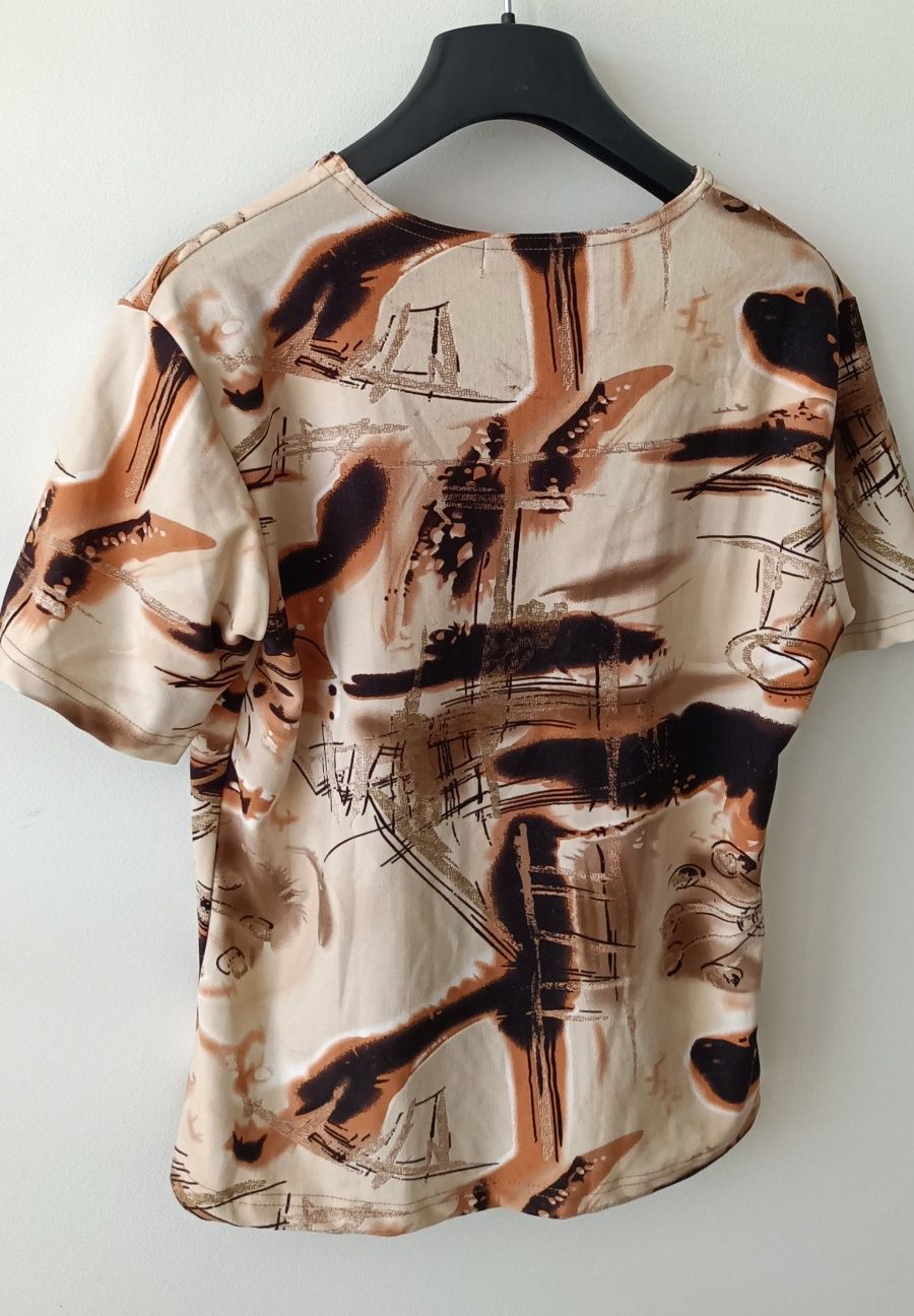 Bluzka  T-shirt barwy jesieni rozm M Lanchen Paris