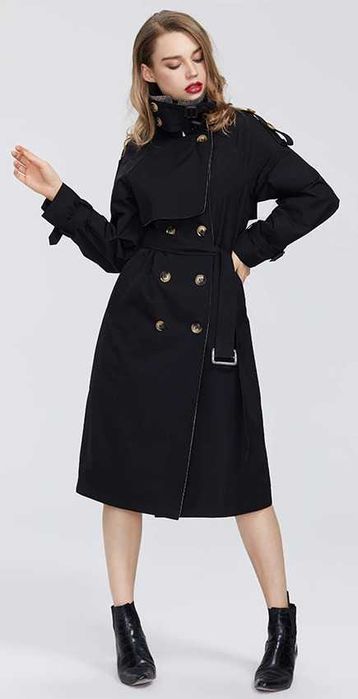 Плащ тренч черный новый р.50-52