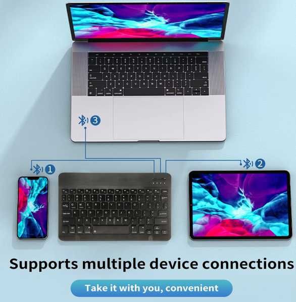 Klawiatura bezprzewodowa bluetooth - DUŻA - NOWA - 5szt