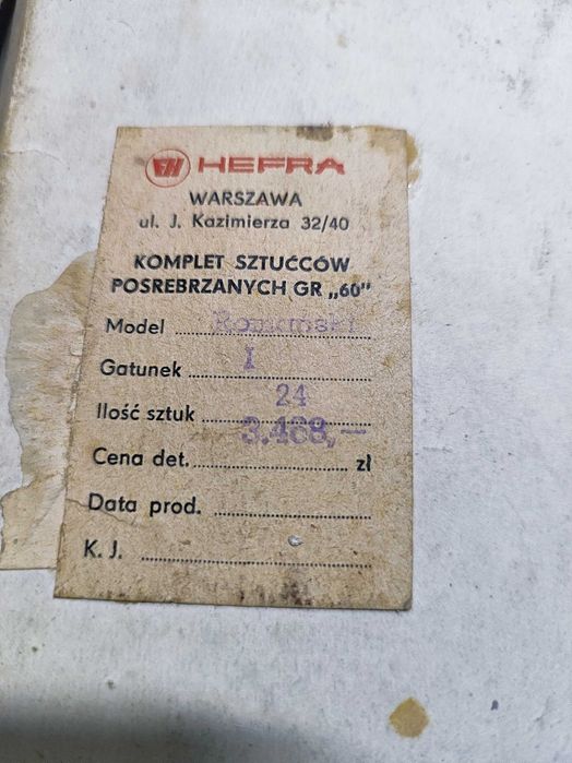 Komplet sztućców posrebrzanych HEFRA PRL