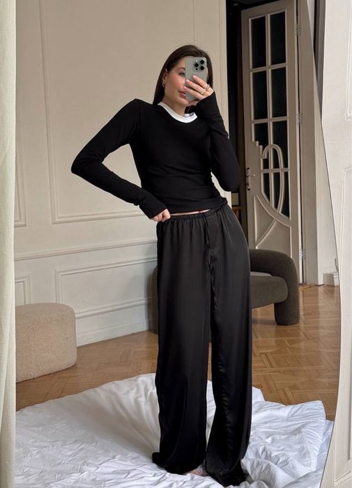 Шовкокі штани чорні