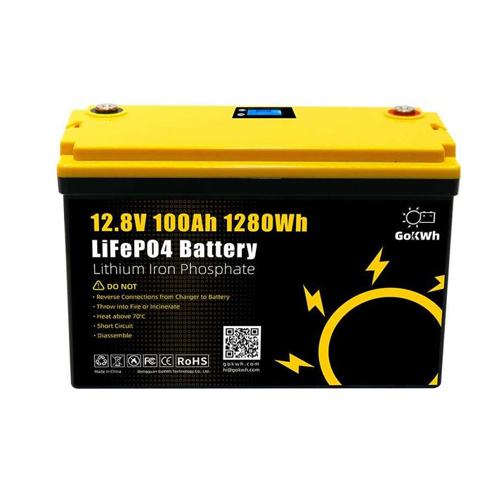 Аккумулятор LiFePO4 GoKwt 12V 100Ah ​​1280Wh з Екраном індикатором
