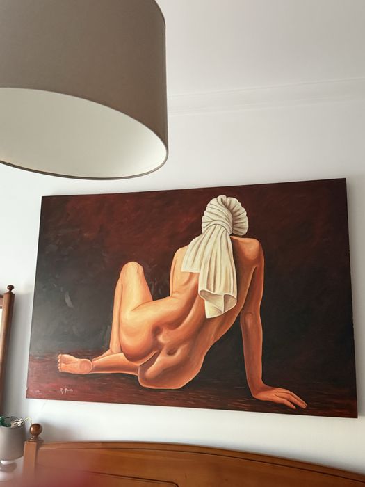 Quadro grande com imagem nu feminino 1.50Lx1.00alrtra x4 cm espessura