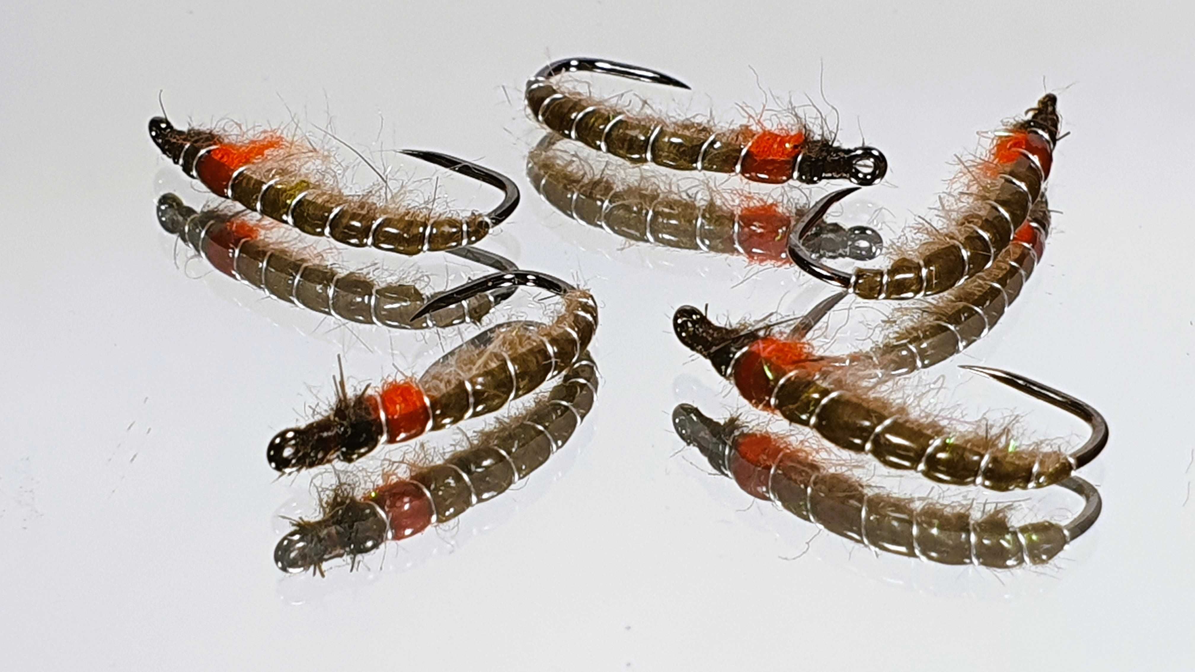 Sztuczne muchy wędkarskie, nimfy larwy