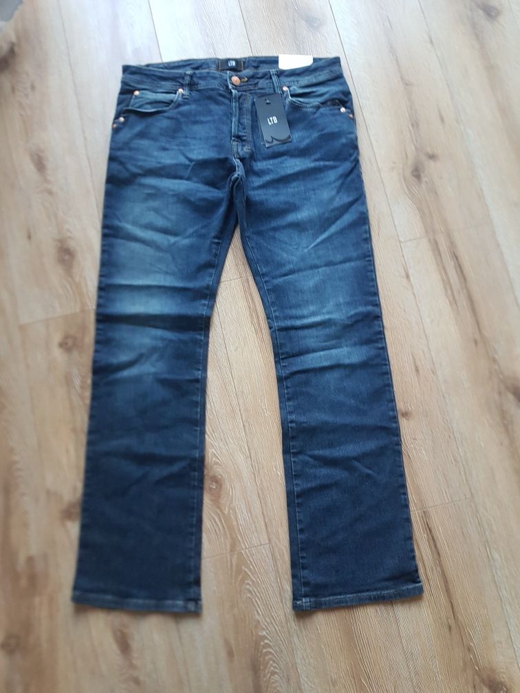 LTB Jeans dżinsy jeansy spodnie męskie dzwony W34 L34 granatowe XL