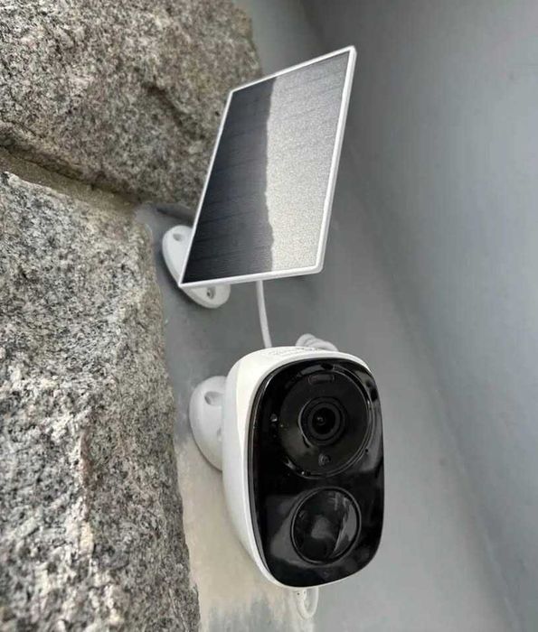 Kit câmera externa a bateria e painel solar
