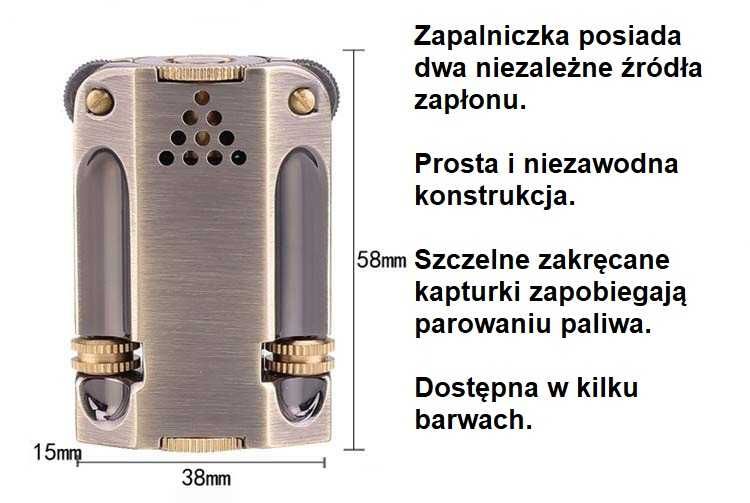 Zapalniczka benzynowa tzw. sabotażówka - kolor ciemny grafit