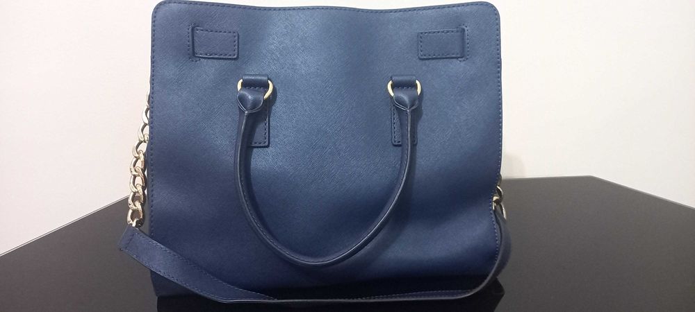 Michael Kors Hamilton na ramię do ręki granatowa torebka