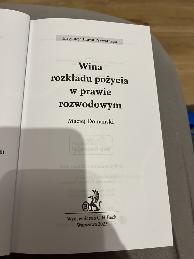 Wina rozkładu pożycia w prawie rozwodowym  Maciej Domański