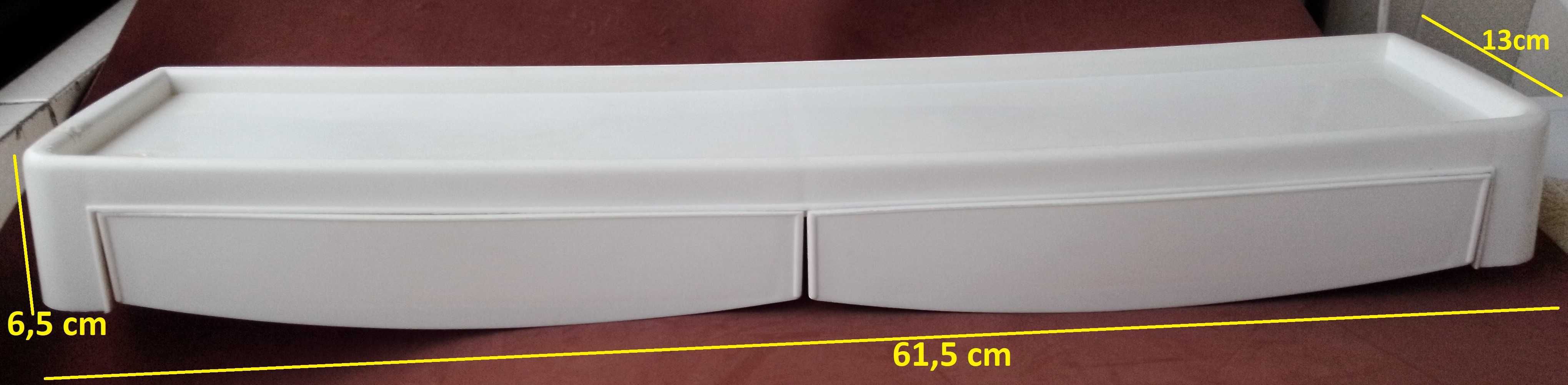 Prateleira com duas gavetas- WC– Plástico branco
