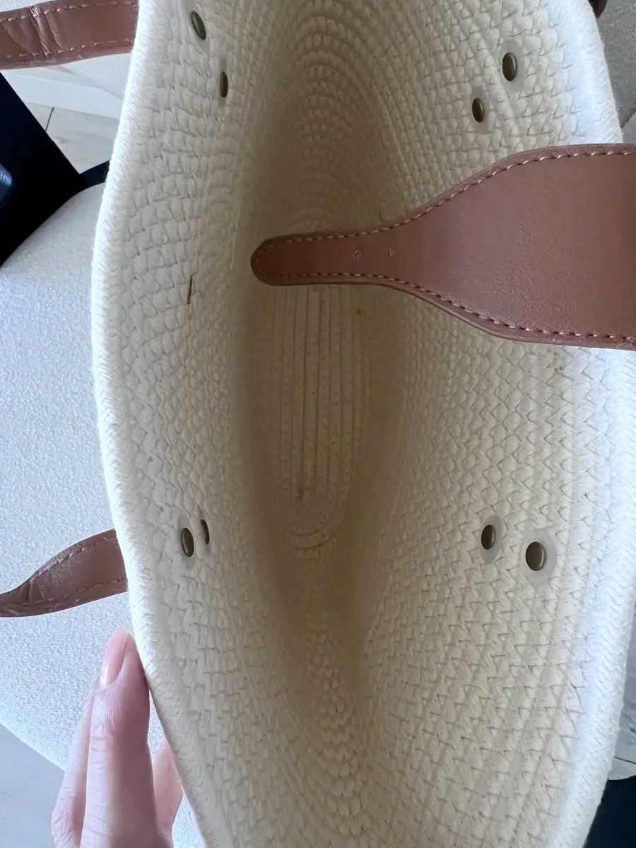 Nowa duża torba koszyk elegancka pleciona z frędzlami kremowa Boho