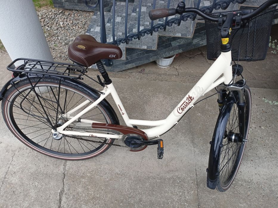 Rower damski Cossack + fotelik dziecięcy