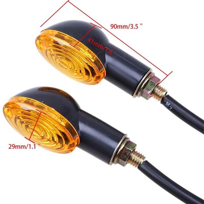 Par de Piscas com Lâmpada de Filamento - Luz Âmbar