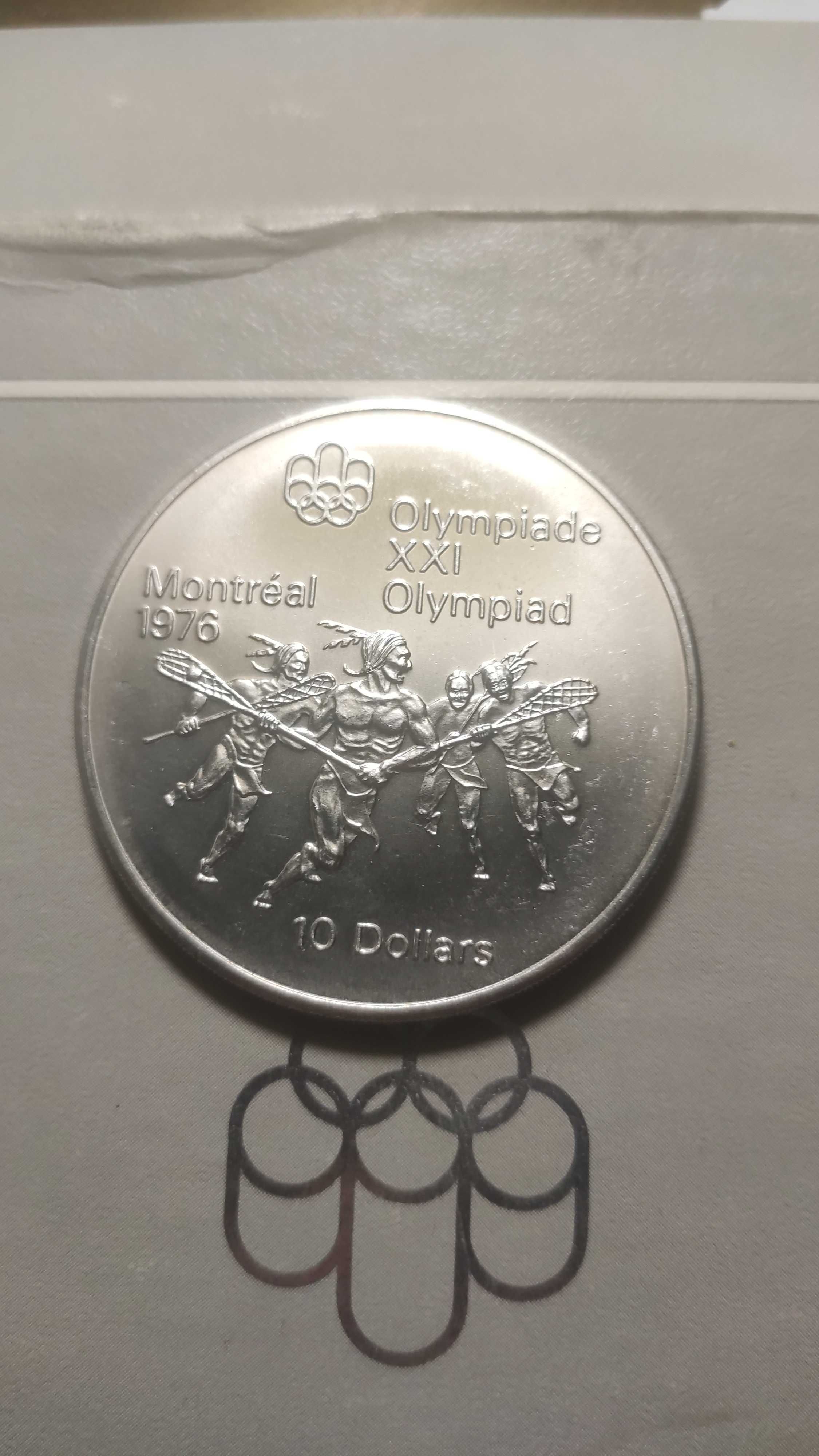 набор монет Канада Олимпиада 1976г. UNC серебро 146гр футляр сертифика