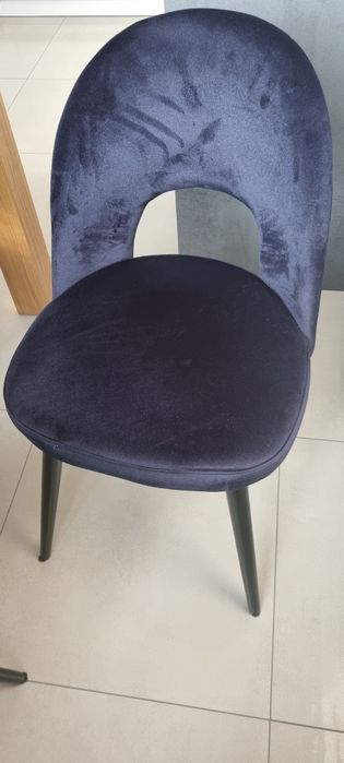 Krzesła tapicerowane granatowe Tara 6 szt