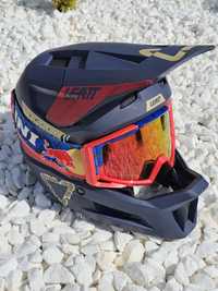 Kask LEATT/Gogle KINI Red bull