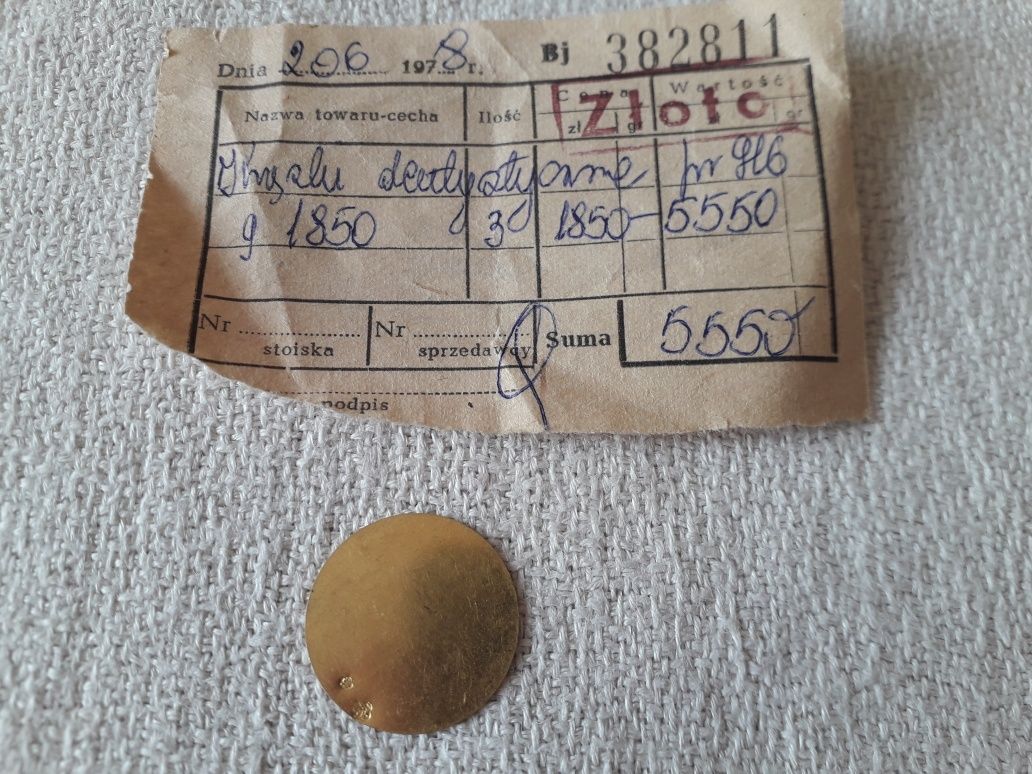 Złoto krążek pr. 916, 1,84 g
