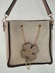 Piękna nowa torebka Fashion Bags czarna, zielona, beż i fuksja z zamsz