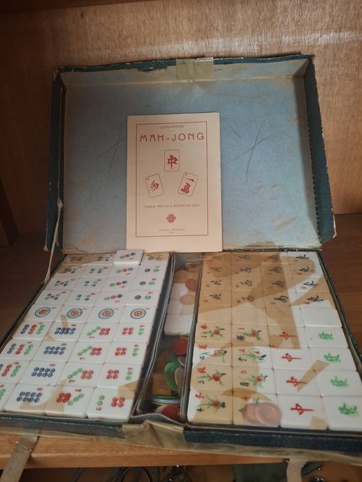Mah jong vintage antigo com regras novo