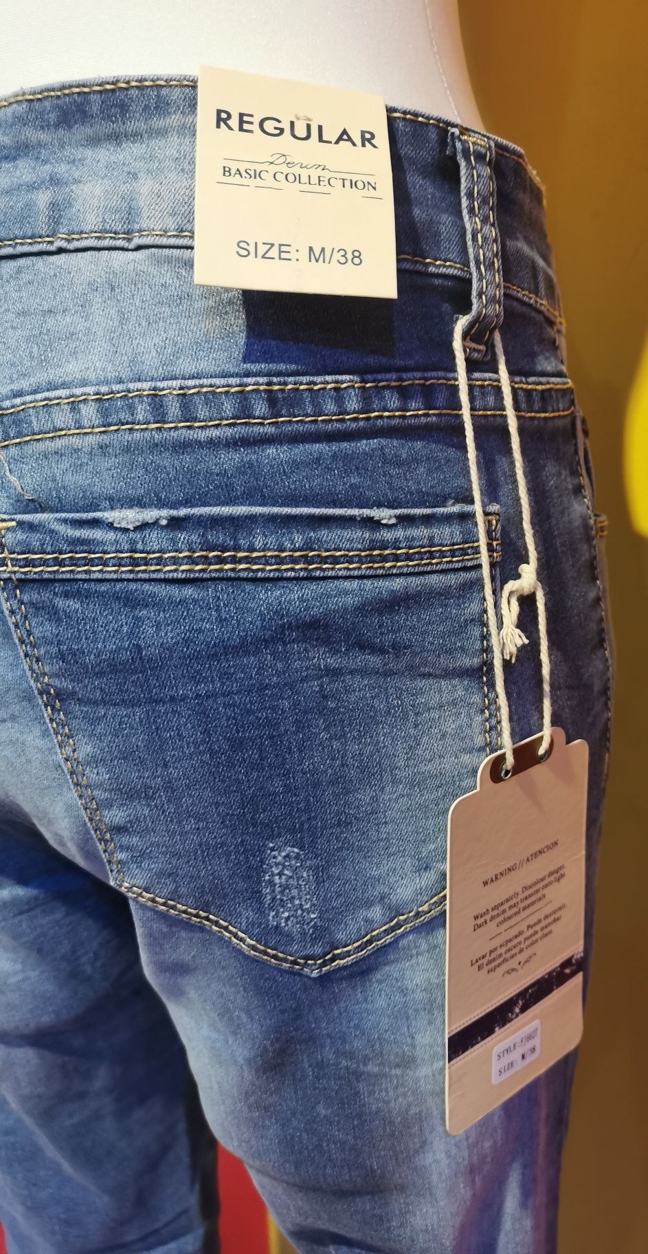 Spodnie jeansy dziury dzety