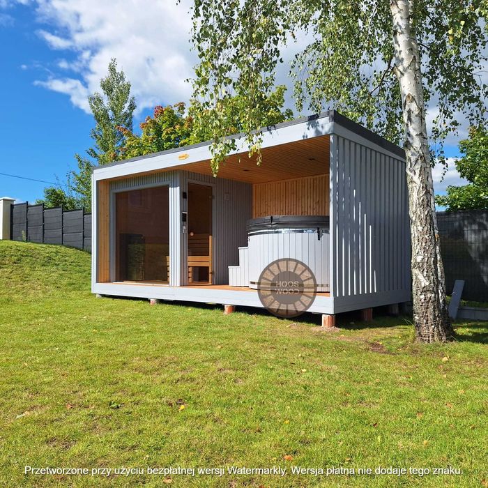 Sauna ogrodowa z tarasem