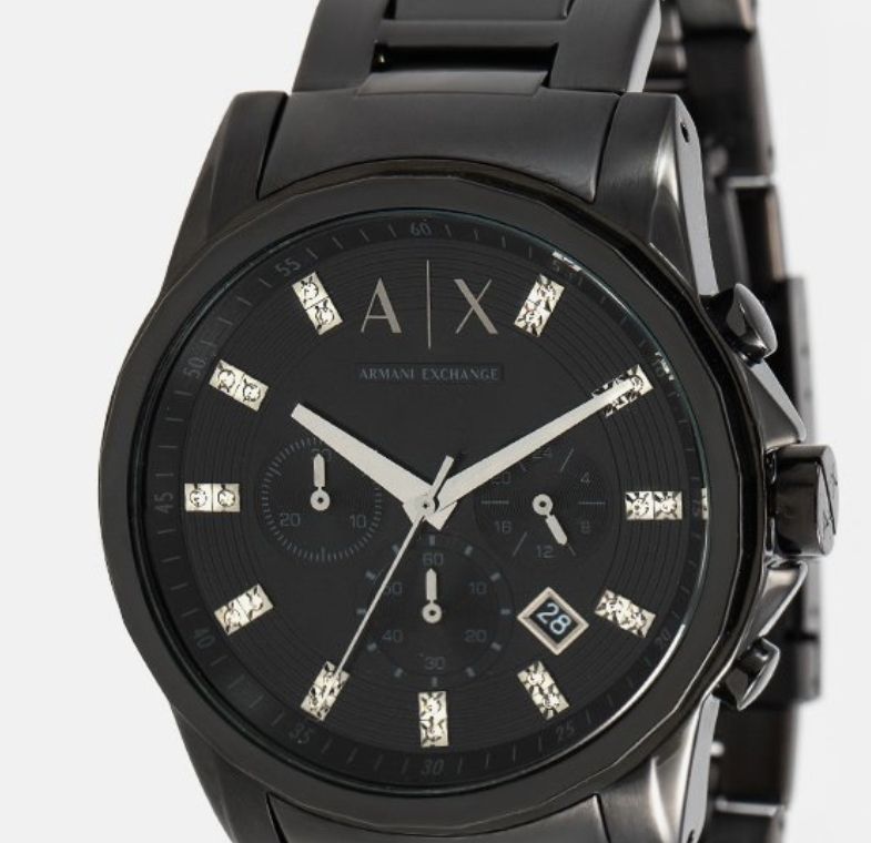 Czarny oryginalny zegarek Armani Exchange, nowy w pudełku