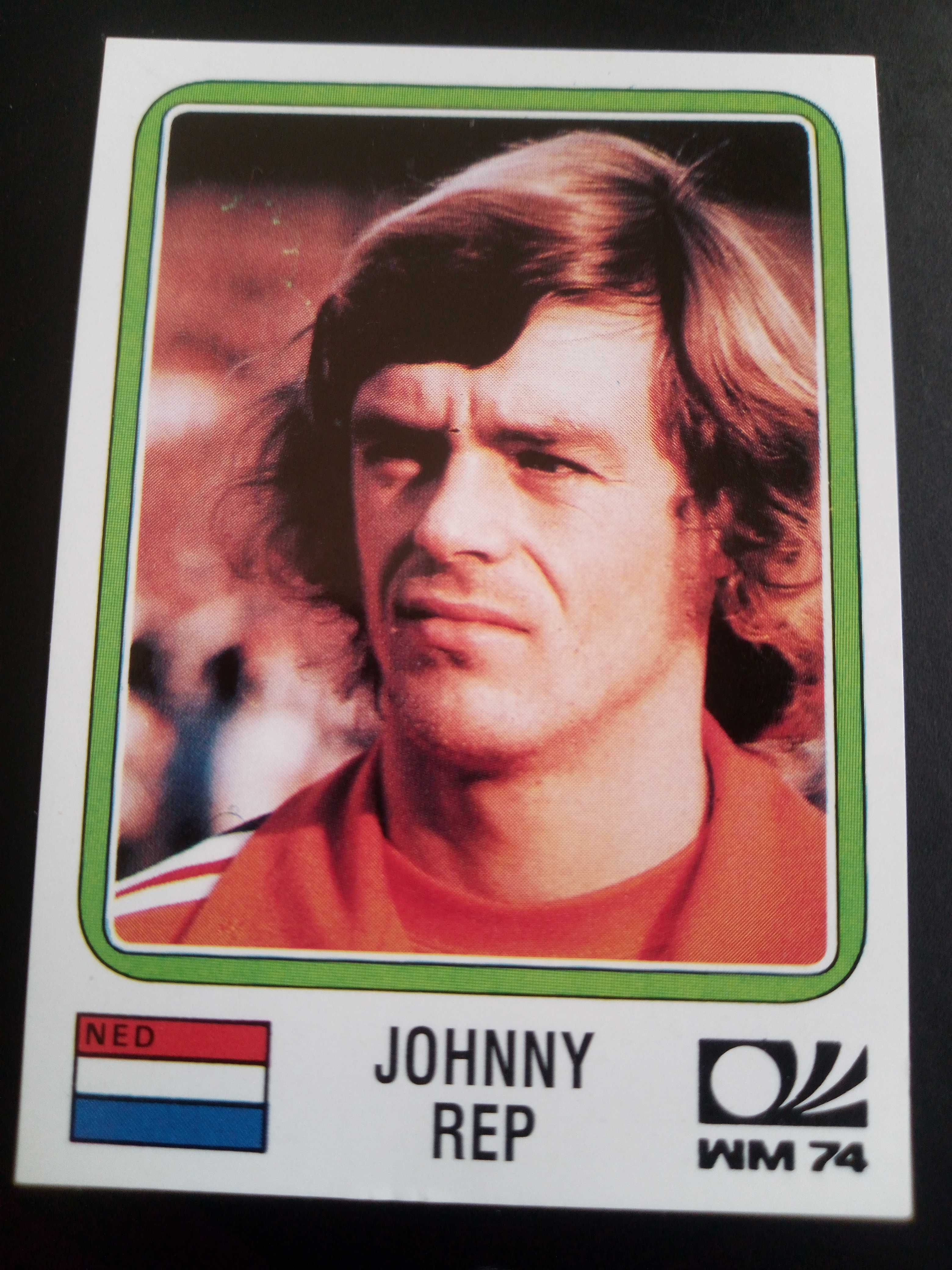 Cromo Panini World Cup Story de Johnny Rep no Mundial 74 na Alemanha