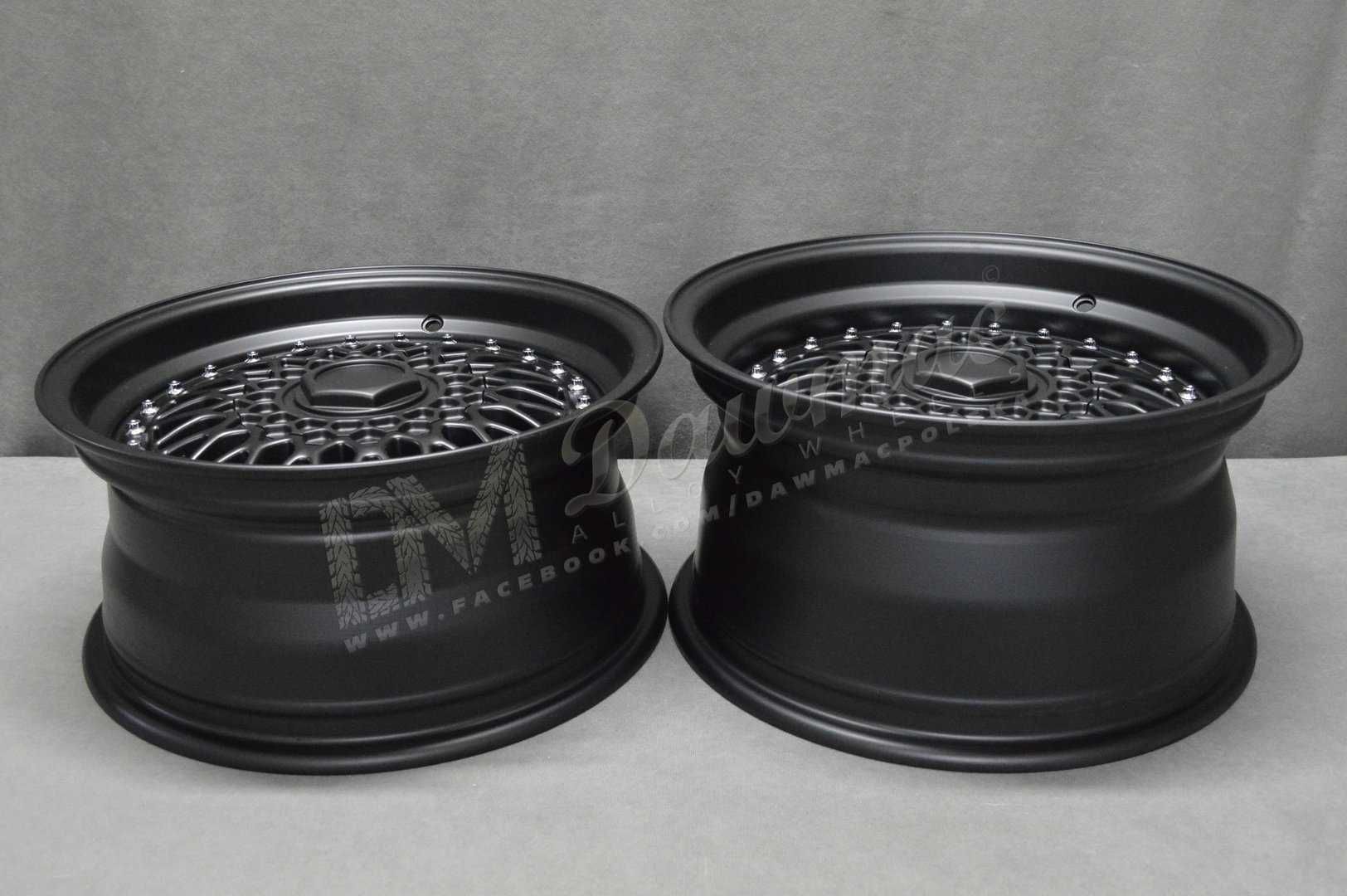 Felgi DARE RS 15" 7J ET20 + 8J ET15 4x100 / 4x108 Matt Black