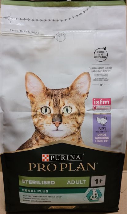 Сухой корм Purina ProPlan Sterilised Renal Plus 1.5 кг (индейка)