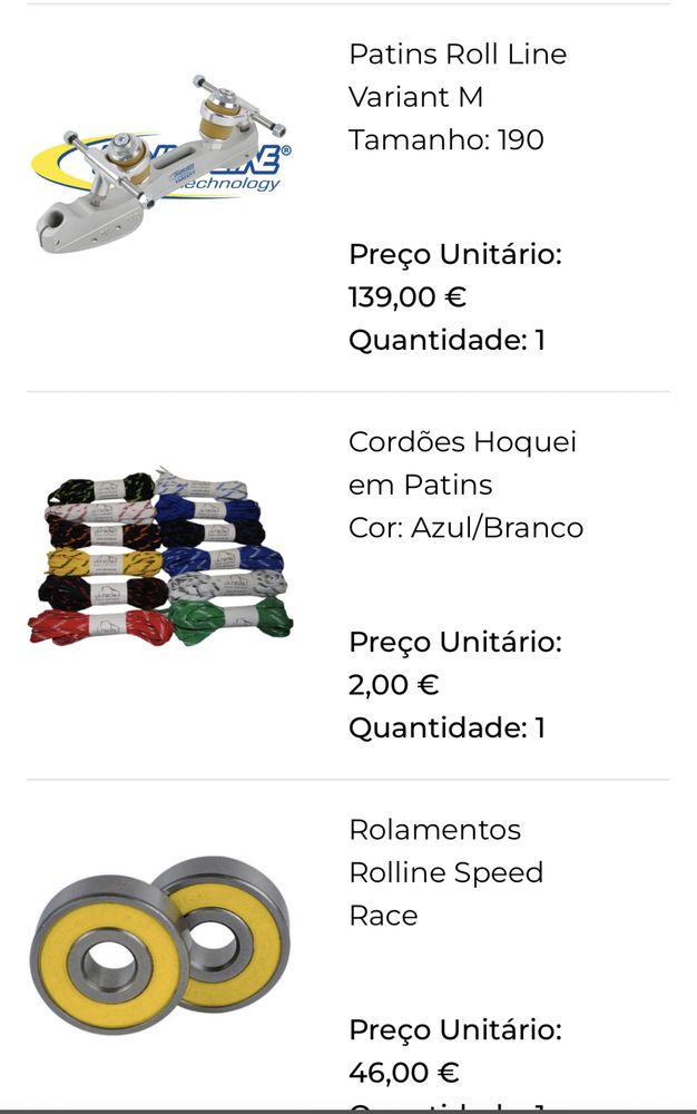 Patins Completos de Hóquei Patins N°45 (pouco uso)